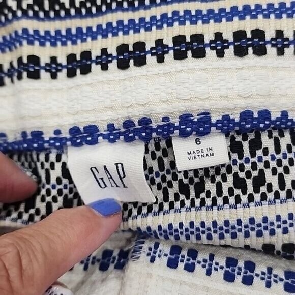 Gap 6 Woven Shorts high rise side zipper Embroidered Boho Womens 6 - Picture 3 of 4